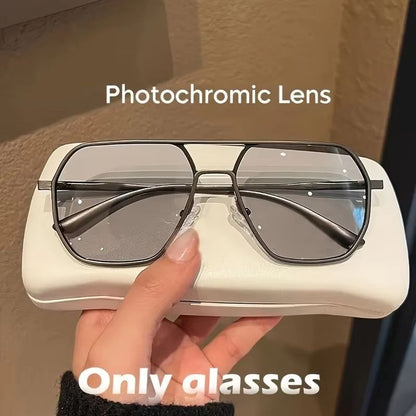 DriveShade Photochromic Polarized Square Sunglasses  Metal Frame Unisex 10