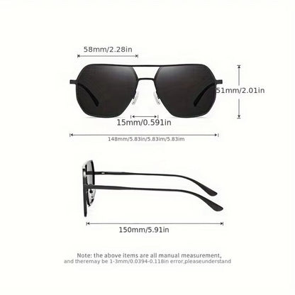 DriveShade Photochromic Polarized Square Sunglasses  Metal Frame Unisex 3