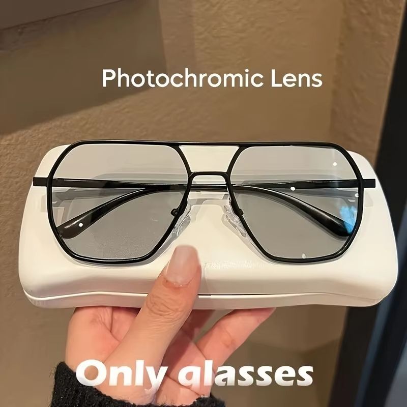 DriveShade Photochromic Polarized Square Sunglasses  Metal Frame Unisex 4