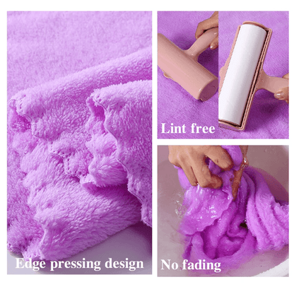 LuxeSoft Coral Velvet Bath Towel Set – Super Absorbent Quick-Dry 2-Piece Collection