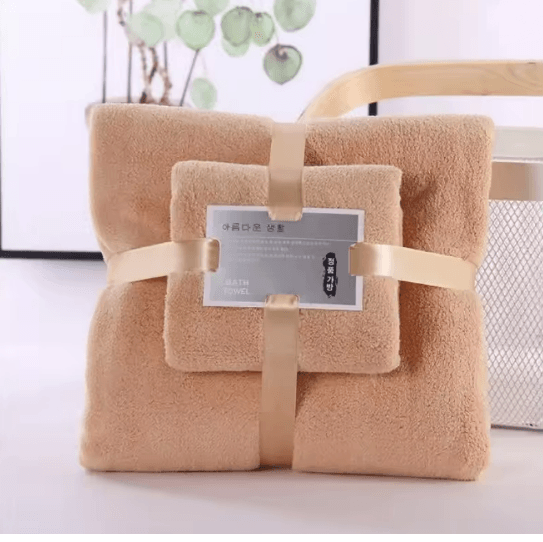 LuxeSoft Coral Velvet Bath Towel Set  Super Absorbent QuickDry 2Piece Collection 4