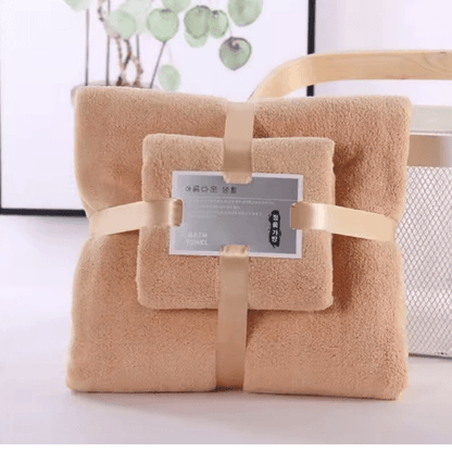 LuxeSoft Coral Velvet Bath Towel Set  Super Absorbent QuickDry 2Piece Collection 4