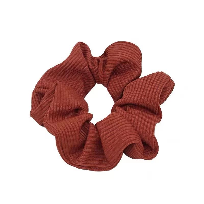 SoftKnit Microfiber Scrunchie Set  6Piece Knitted Fabric Hair Bands For Women  Girls 3