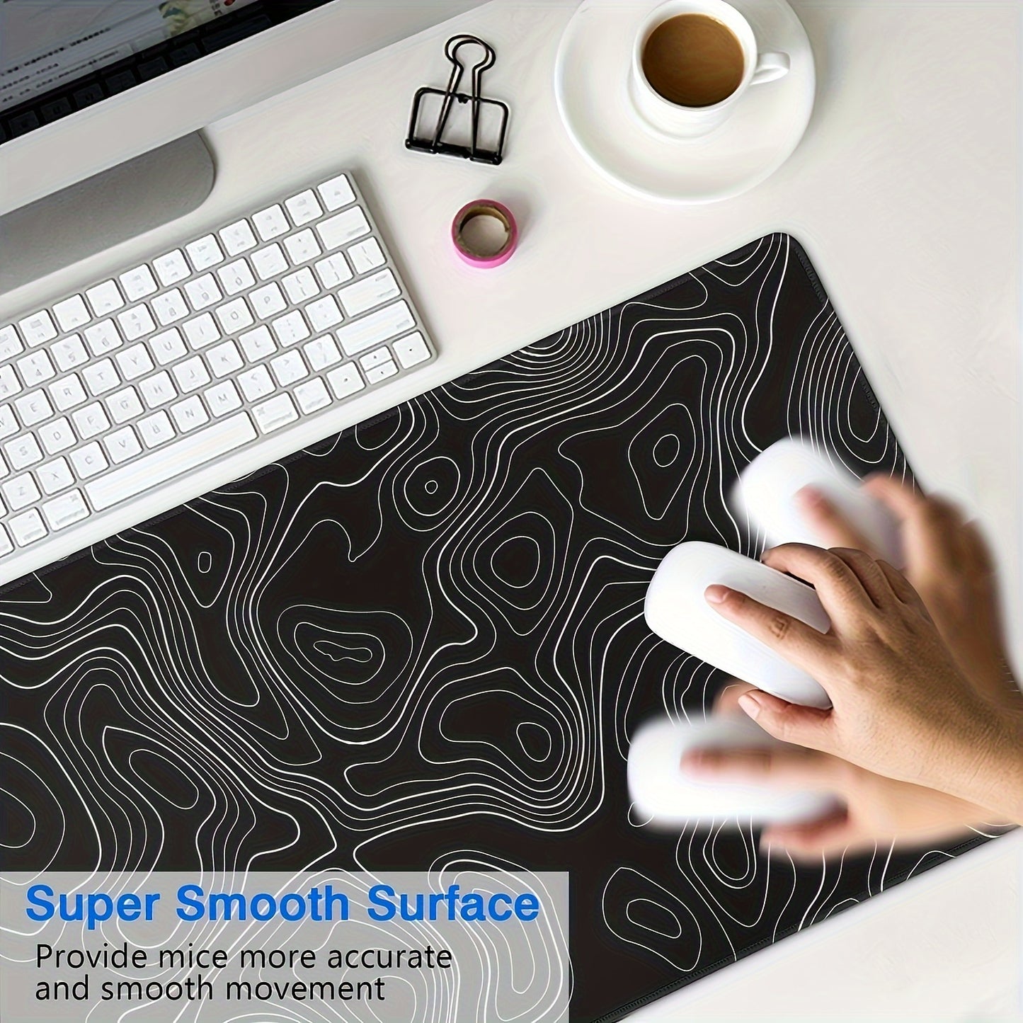 Large Mouse Pads For Desk, Gaming Mouse Pad, Extended Mouse Pad, Mouse Pad with Stitched Edges and Non-Slip Rubber Base