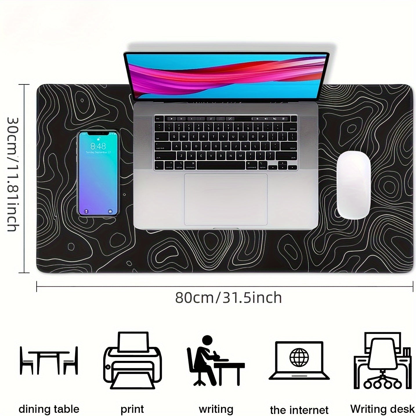 Large Mouse Pads For Desk, Gaming Mouse Pad, Extended Mouse Pad, Mouse Pad with Stitched Edges and Non-Slip Rubber Base