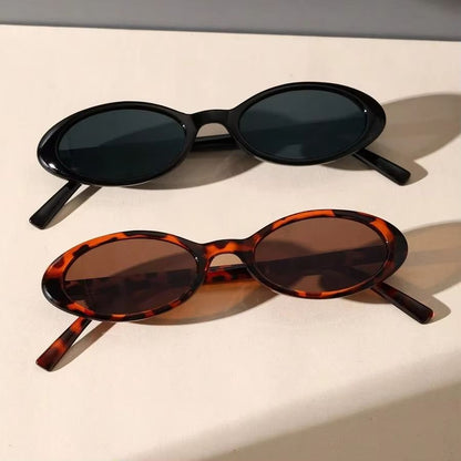 Leopard Luxe Oval Sunglasses  Small Frame Brown Leopard Print For Women  Men 4