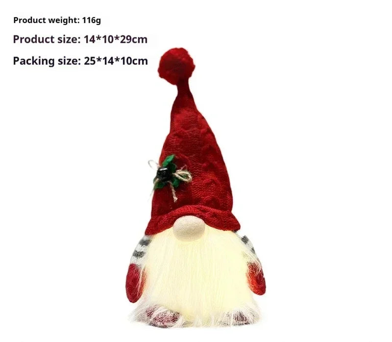 High End Lantern Dwarf Christmas Doll Gift Ornament Santa Gnome Knitted Hat Rudolf Doll 1