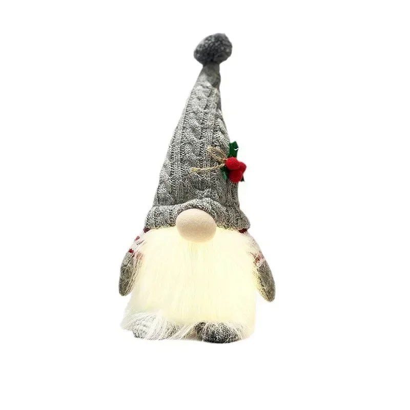High End Lantern Dwarf Christmas Doll Gift Ornament Santa Gnome Knitted Hat Rudolf Doll 2