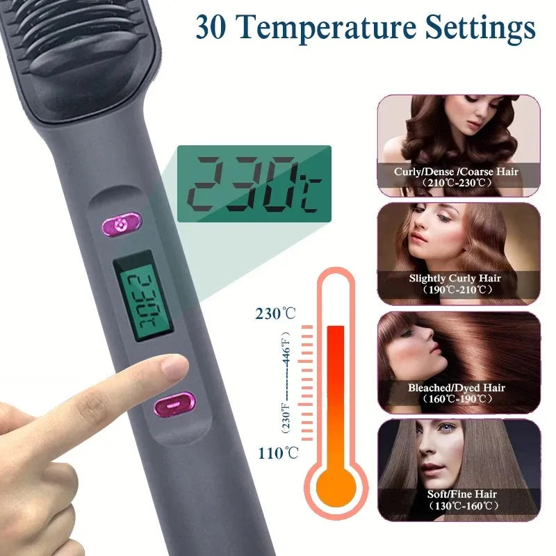 Electric Hot Straight Hair Straightener Comb Multifunctional Negative Ion AntiScalding Styling Tool 9