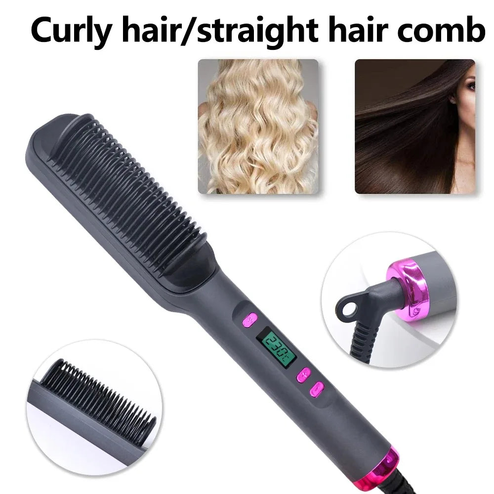 Electric Hot Straight Hair Straightener Comb Multifunctional Negative Ion AntiScalding Styling Tool 2