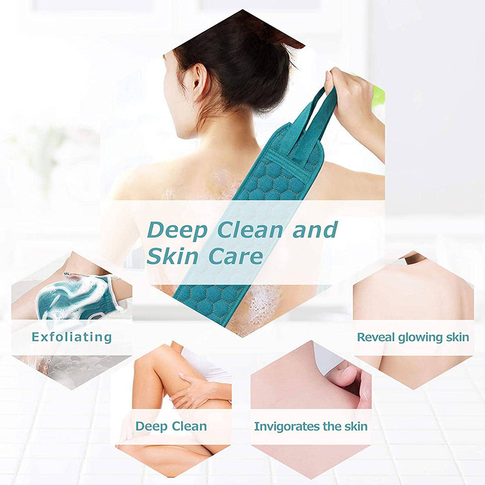 Bath Sponge Loofah, Exfoliating Body Scrubber Set, Back Scrubber, Bath Glove