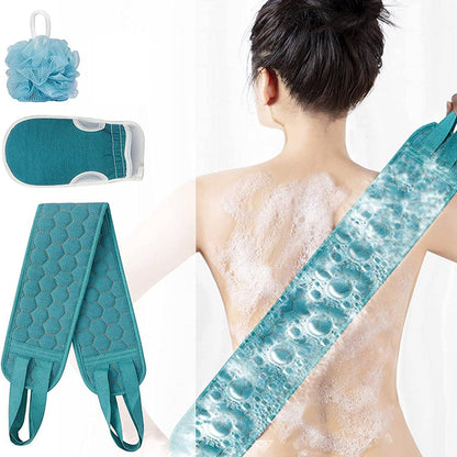 Bath Sponge Loofah, Exfoliating Body Scrubber Set, Back Scrubber, Bath Glove