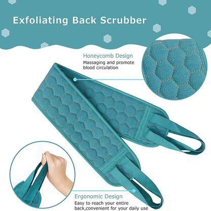 Bath Sponge Loofah, Exfoliating Body Scrubber Set, Back Scrubber, Bath Glove