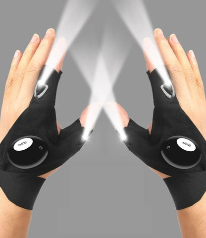 LED Half Finger Flashlight Gloves For Hands Free Night Work And Outdoor Activities 7