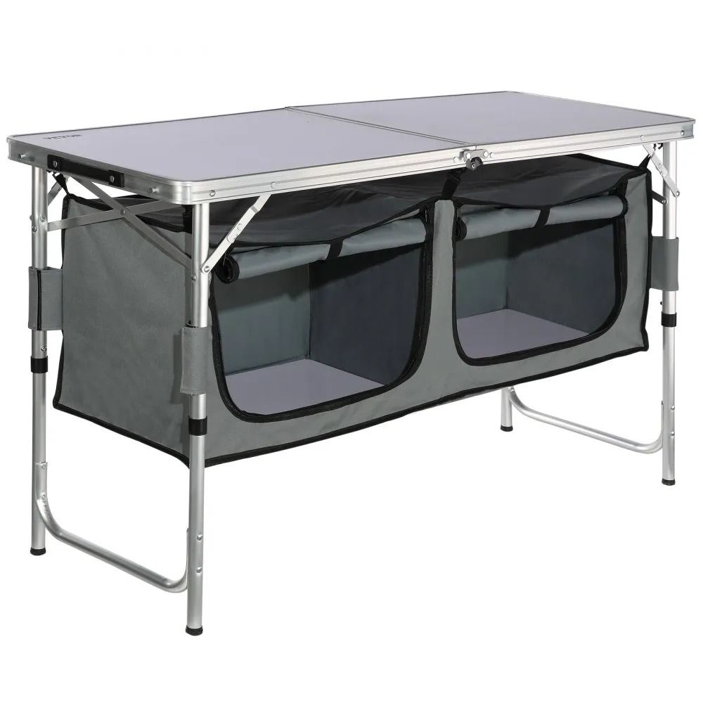 Quick SetUp Folding Camping Table With Carrying Bag Camping Kitchen Table Adjustable Heights Perfec 10