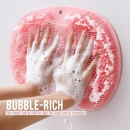 Silicone Shower Wall Mounted Scrubber Shower Massage Pad Brush Shower Feet Wash Mat Back Massage Re 1
