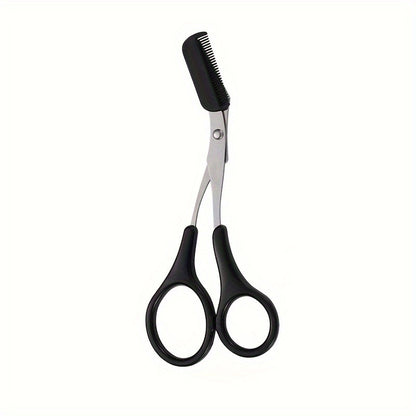 Precise Stainless Steel Eyebrow Scissors, Safe Trimming Makeup Tool, Eyebrow Comb for Perfect Shaping