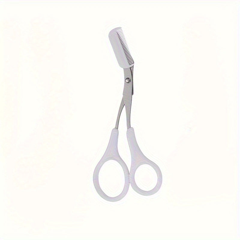 Precise Stainless Steel Eyebrow Scissors, Safe Trimming Makeup Tool, Eyebrow Comb for Perfect Shaping