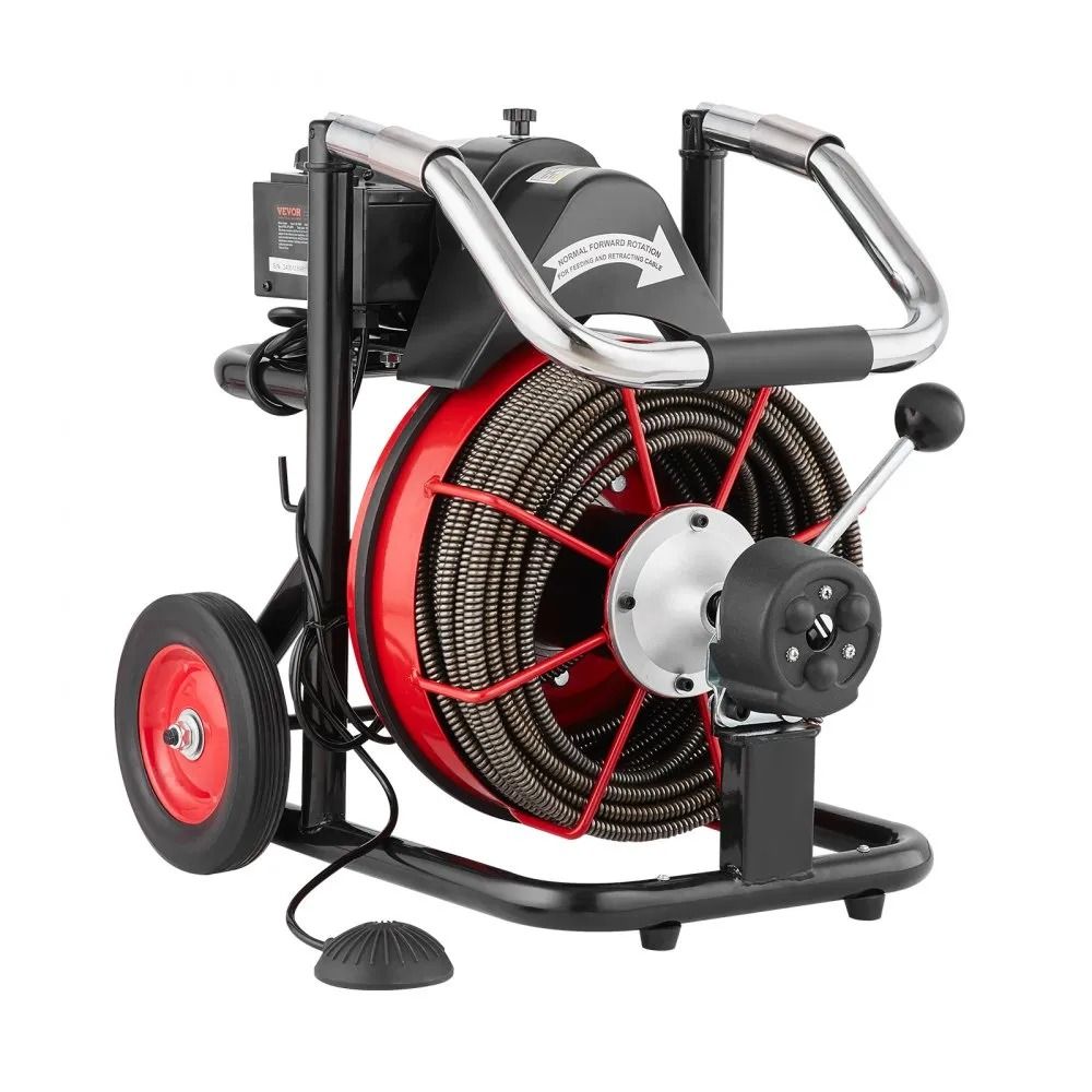 Portable Drain Cleaning Machine Drain Cleaner Machine Auto Feed Sewer Snake Auger On Wheels Airacti 10