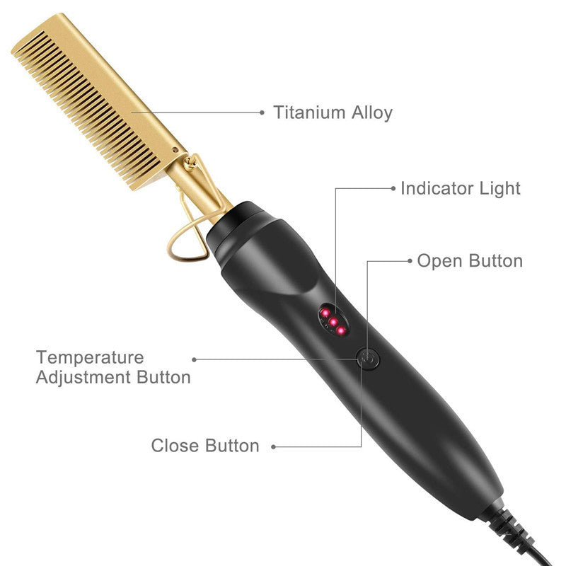 Hot Comb Electric Hair Brush Hair Straightener Hot Comb Pressing Styling Tools 5