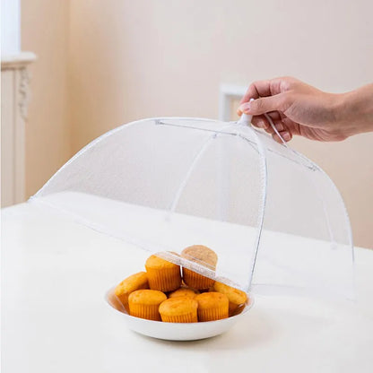 Washable Folding Food Cover Mesh, Insect Proof Protective Dish Cover, Durable Plastic Table Food Shield