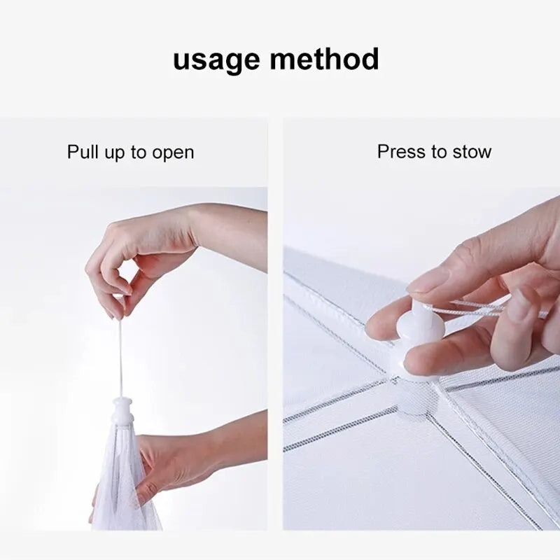 Washable Folding Food Cover Mesh, Insect Proof Protective Dish Cover, Durable Plastic Table Food Shield