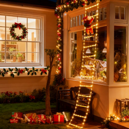 Santa Claus Climb Christmas Fairy Lights, Stairs for Christmas Tree, Bedroom Living Room, Window Festival Party