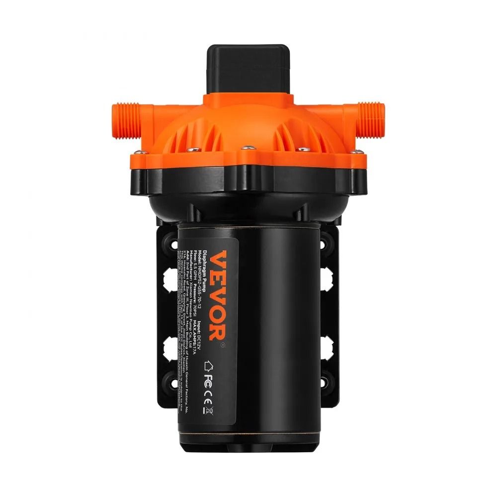 Water Diaphragm Pump DC GPM Flow MNPT Self Priming Sprayer Pump PSI Rated Pressure Adjustable Press 8