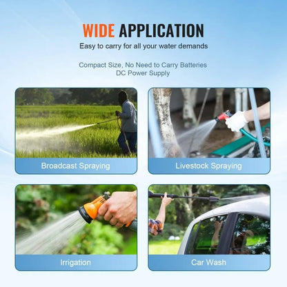 Water Diaphragm Pump DC GPM Flow MNPT Self Priming Sprayer Pump PSI Rated Pressure Adjustable Press 4