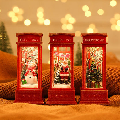 Santa Claus, Snowman Gifts, Christmas Phone Booth Lights, Window Scene Ornament, Xmas Party Home, Christmas Party Decor