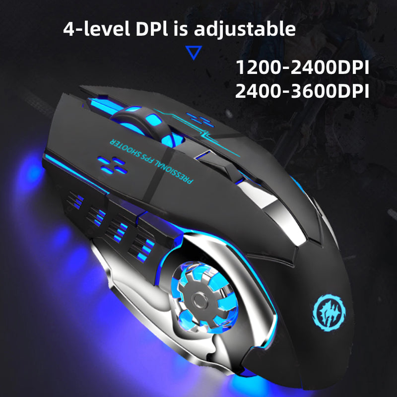Rechargeable Wireless Gaming Mouse, Silent Bluetooth Computer Mouse, USB Backlight PC Gamer Mouse for Laptop and Desktop