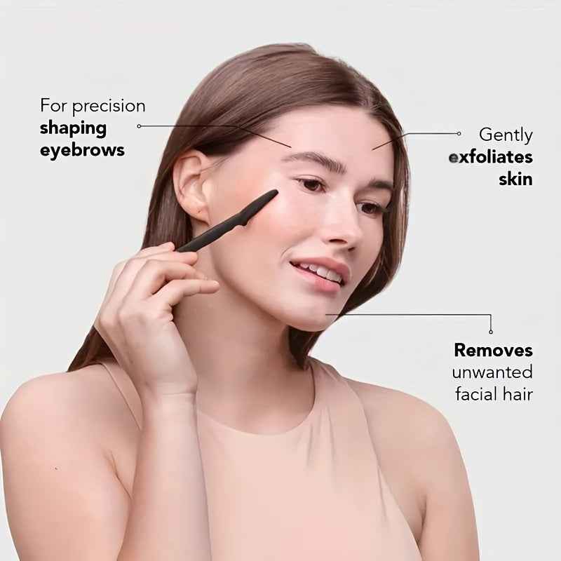 Facial Hair Removal Tool Multifunction Eyebrow Razor Kit Easy Grip Handle For Precise Trimming And  3