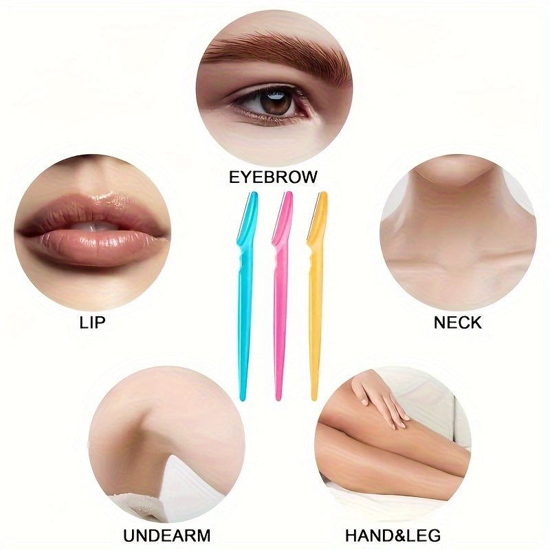 Facial Hair Removal Tool Multifunction Eyebrow Razor Kit Easy Grip Handle For Precise Trimming And  5