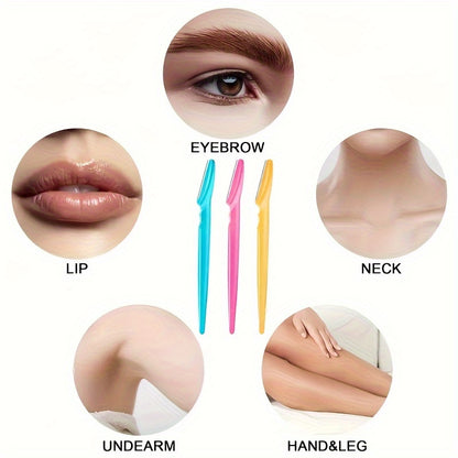 Facial Hair Removal Tool Multifunction Eyebrow Razor Kit Easy Grip Handle For Precise Trimming And  5