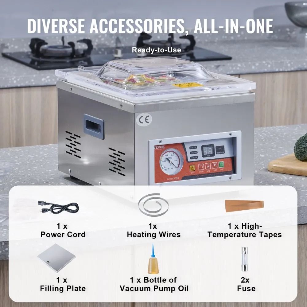 Chamber Vacuum Sealer Kitchen Packaging Machine Excellent Sealing Effect Pump Rate Fruit Saver 5