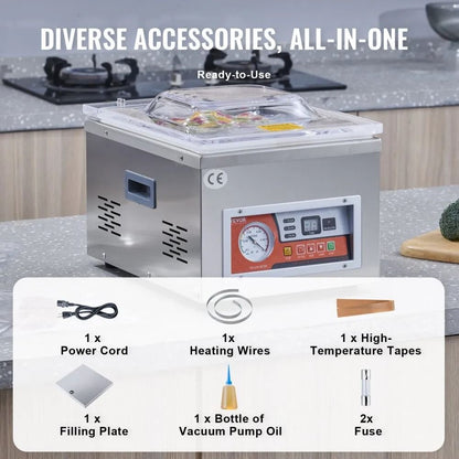 Chamber Vacuum Sealer Kitchen Packaging Machine Excellent Sealing Effect Pump Rate Fruit Saver 5