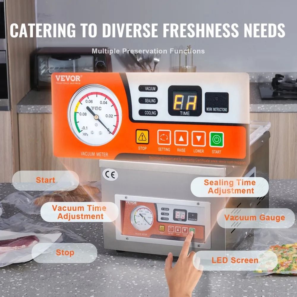 Chamber Vacuum Sealer Kitchen Packaging Machine Excellent Sealing Effect Pump Rate Fruit Saver 7