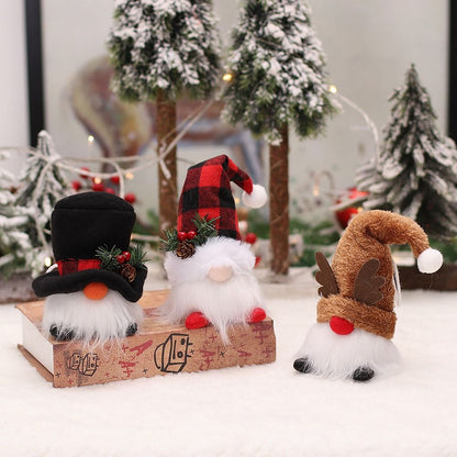 Plush Merry Christmas Gnome Doll, LED Light Elf Santa, Snowman Deer, Faceless Gnomes, Xmas Party Supplies, Home Decor