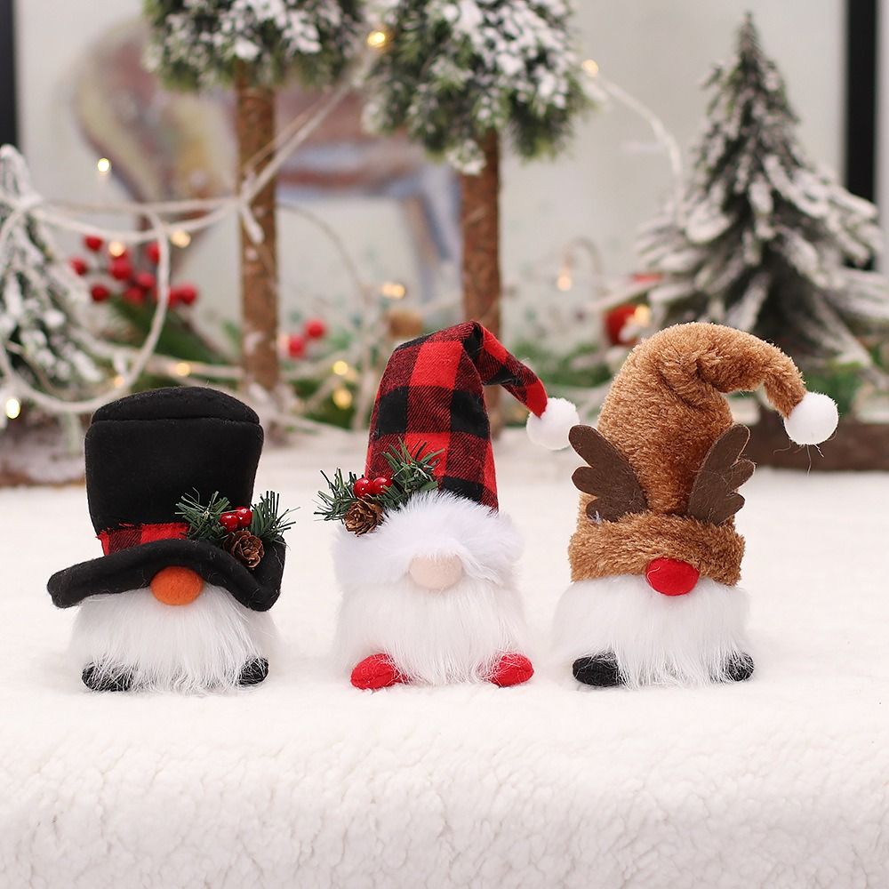 Plush Merry Christmas Gnome Doll, LED Light Elf Santa, Snowman Deer, Faceless Gnomes, Xmas Party Supplies, Home Decor