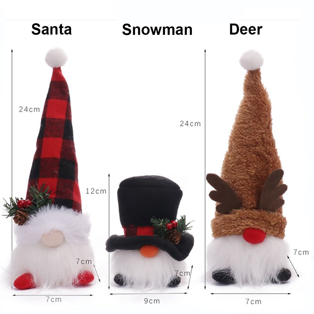 Plush Merry Christmas Gnome Doll, LED Light Elf Santa, Snowman Deer, Faceless Gnomes, Xmas Party Supplies, Home Decor