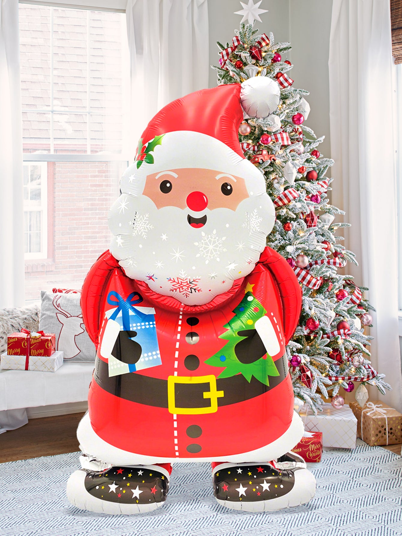 Christmas Party Decoration Santa Claus Aluminum Foil Balloon Holiday Party Santa Claus Theme New Ye 1