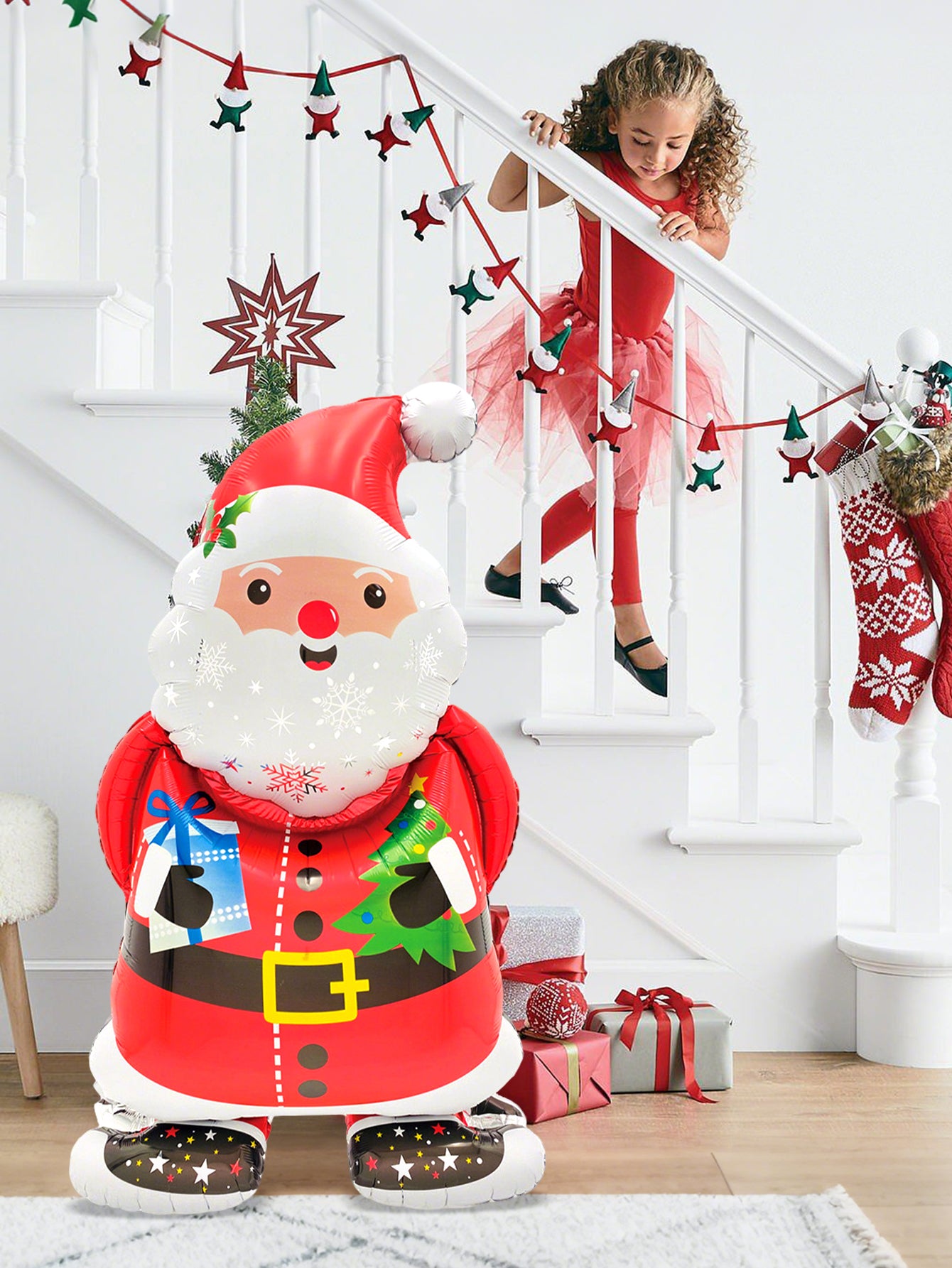 Christmas Party Decoration Santa Claus Aluminum Foil Balloon Holiday Party Santa Claus Theme New Ye 3