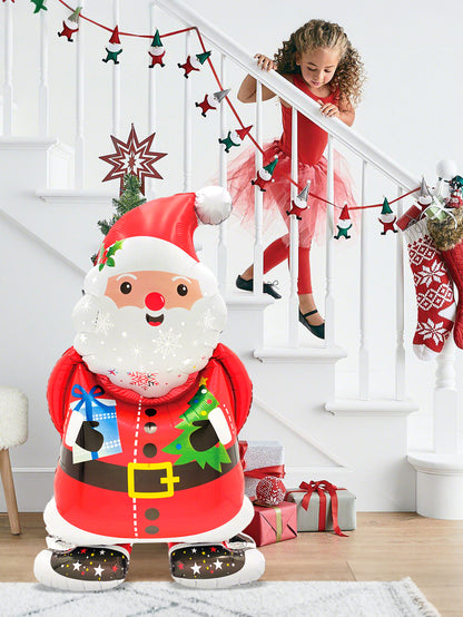 Christmas Party Decoration Santa Claus Aluminum Foil Balloon Holiday Party Santa Claus Theme New Ye 3
