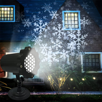 Outdoor Snowflake LED Lamp with Remote Control, Garden Lawn Christmas Decoration, Holiday Projection Pattern Light