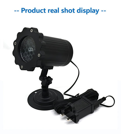 Outdoor Snowflake LED Lamp with Remote Control, Garden Lawn Christmas Decoration, Holiday Projection Pattern Light