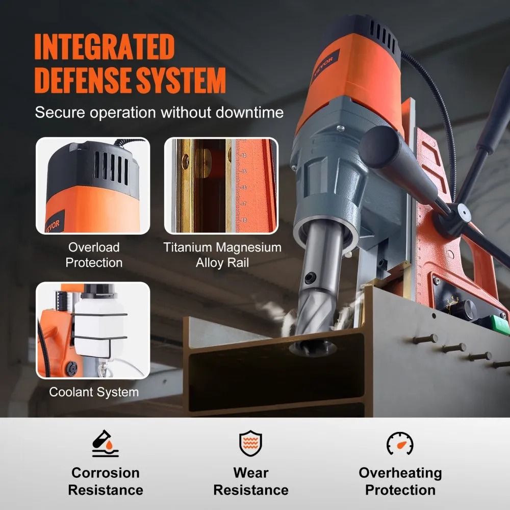 Magnetic Drill Portable Electric Mag Drill Press Boring Diameter  RPM Variable Speed Drilling Machi 5