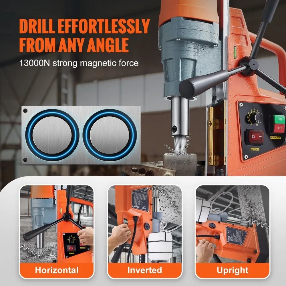 Magnetic Drill Portable Electric Mag Drill Press Boring Diameter  RPM Variable Speed Drilling Machi 3