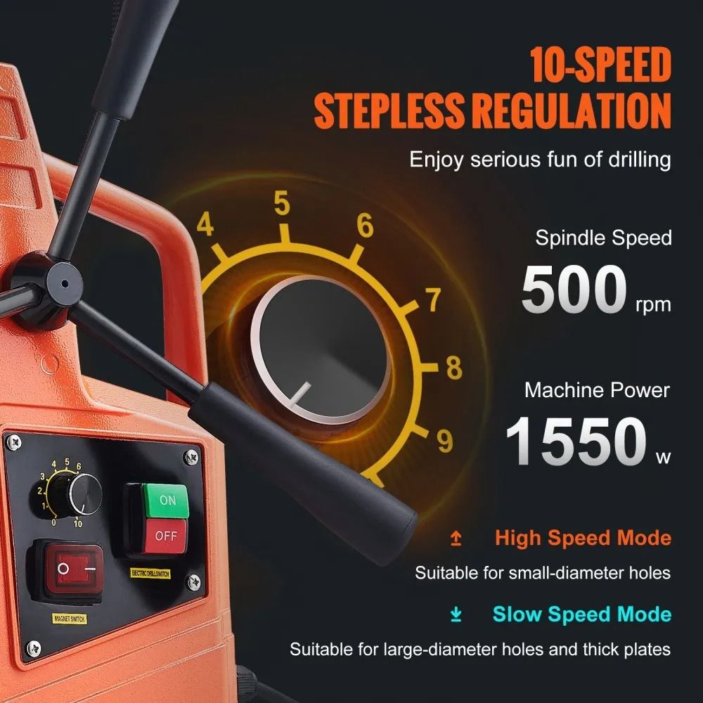 Magnetic Drill Portable Electric Mag Drill Press Boring Diameter  RPM Variable Speed Drilling Machi 2