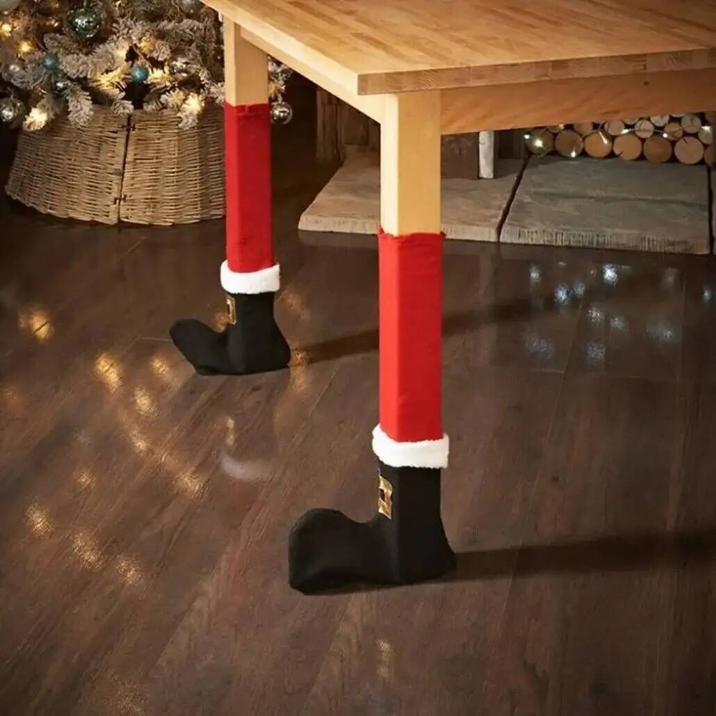 Christmas Decorations, Dining Chair Cover, Table Feet Protector, Christmas Table Foot Socks, Home Party Decoration