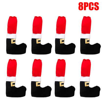 Christmas Decorations Dining Chair Cover Table Feet Protector Christmas Table Foot Socks Home Party 9